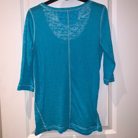 Teal Blue 3/4 Sleeve Top - Picture 3 of 7
